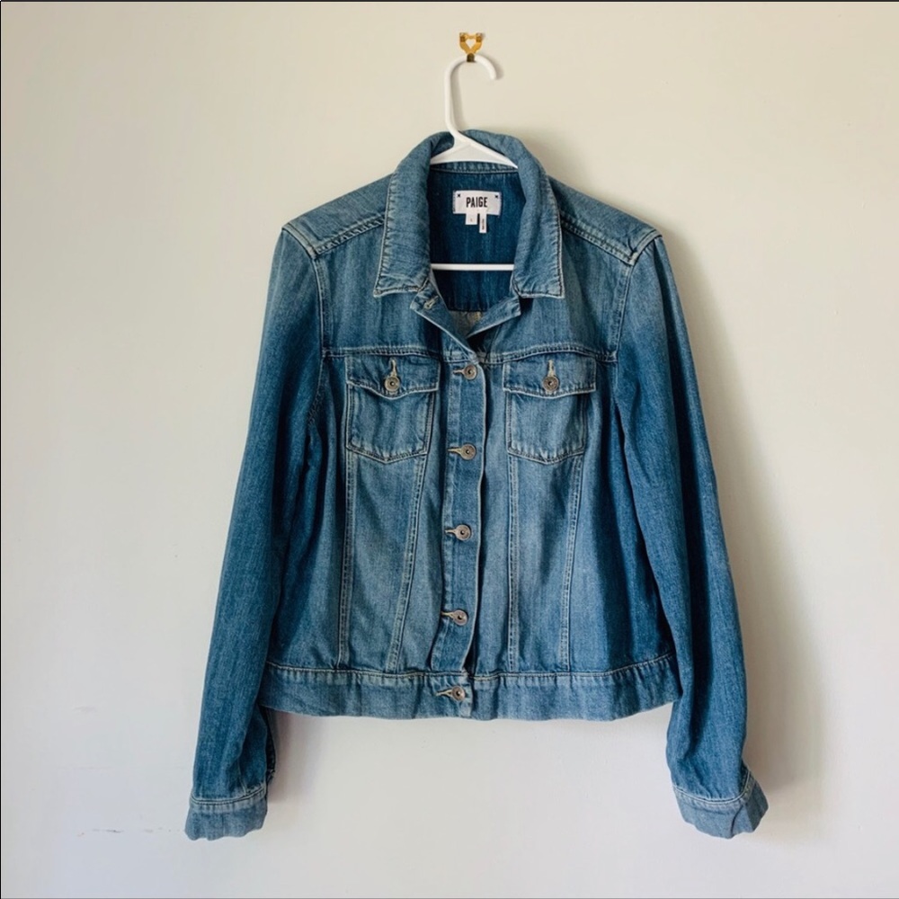 Paige Rowan Jacket Denim Blue Button Front Stark